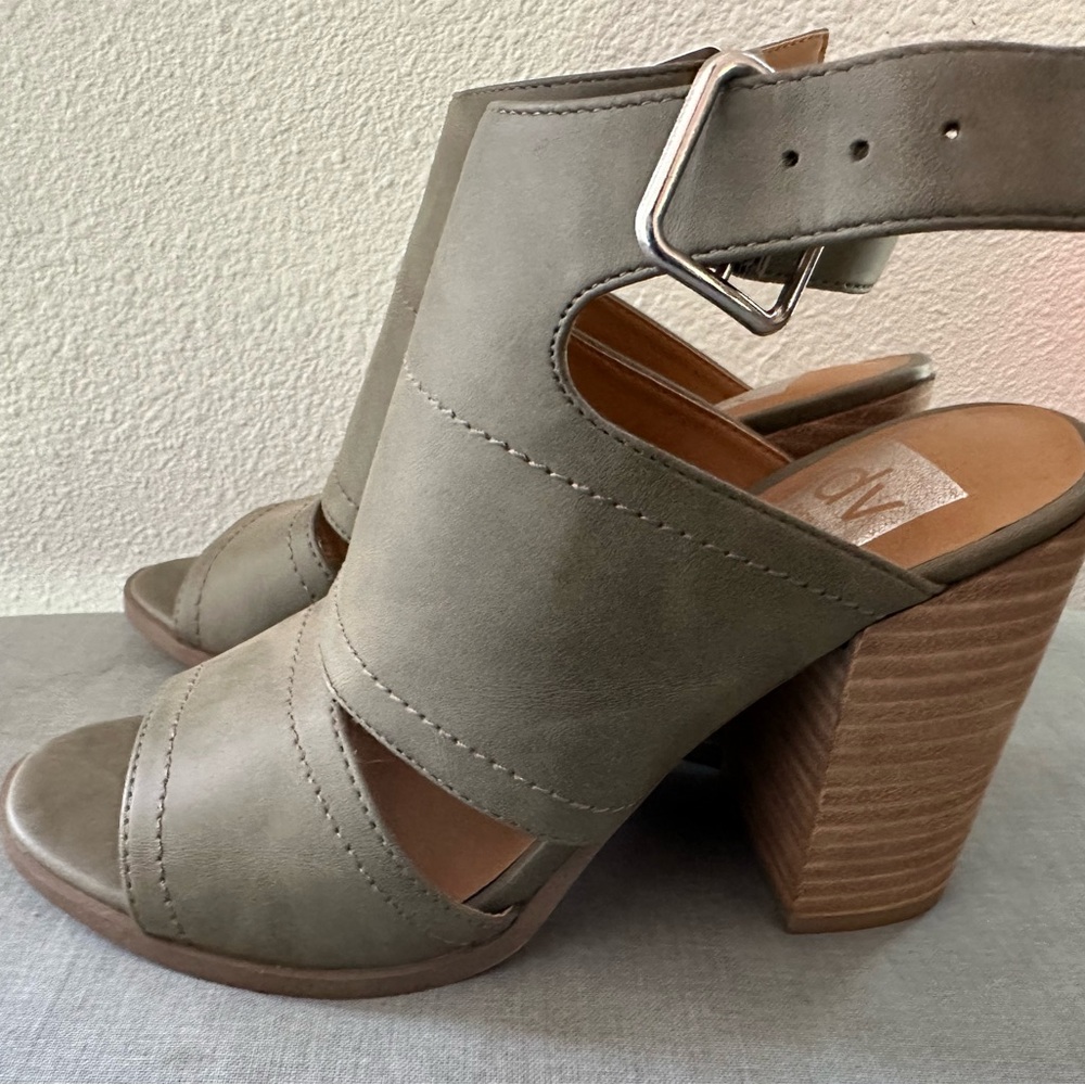 Stylish Olive Green Block Heel Sandals
